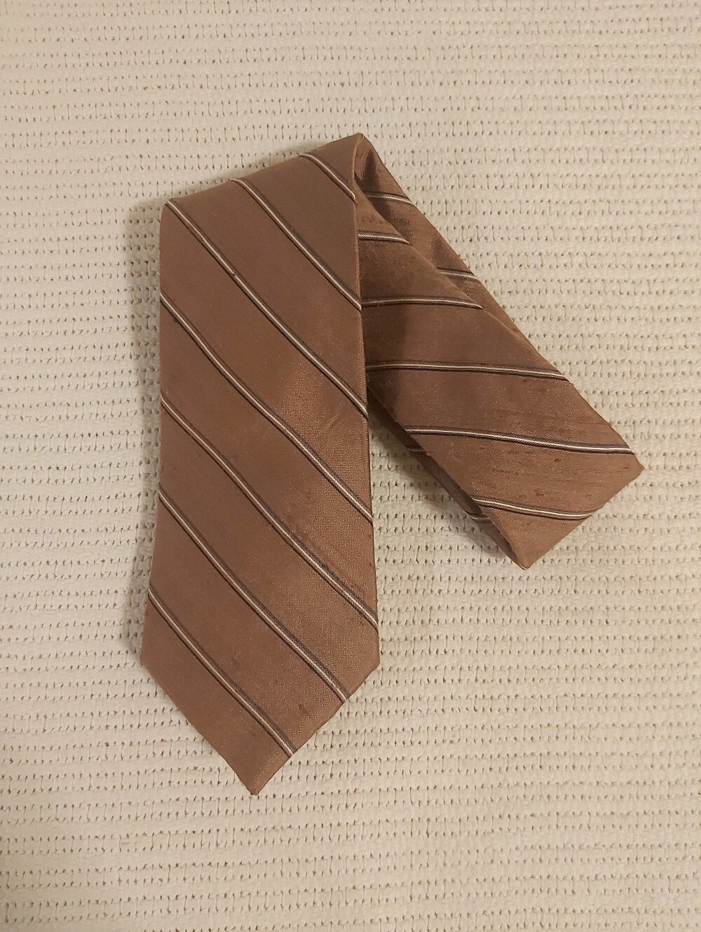 Brown Striped Men's Silk Tie